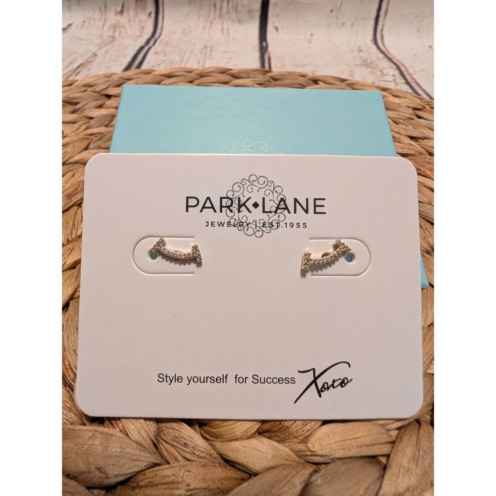 Park Lane Happy Earrings Silver Tone Posts Mini Ear Crawlers NIB